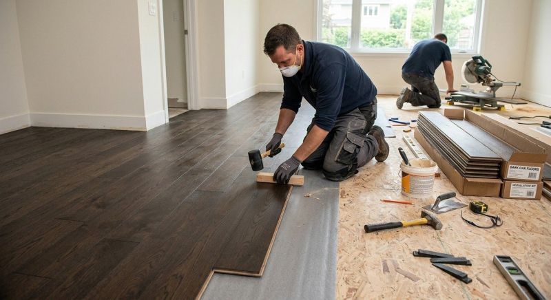 Dark Wood Floor Installation in Silver Spring, MD